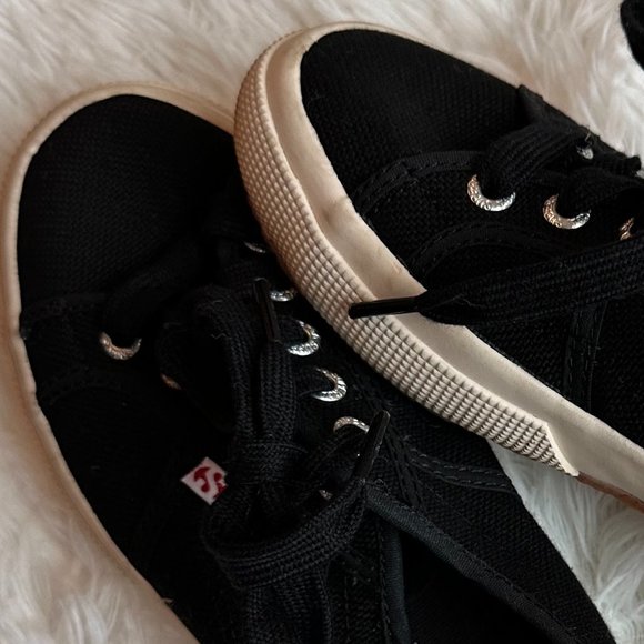 Superga Black/White 2750 Cotu Classic Sneakers Size EU 36/US 6W - Picture 4 of 9